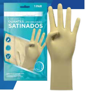 GUANTE SATINADO. Paquete de 12 pares (Talla S, M y L)                                                                                                                                                                                                     